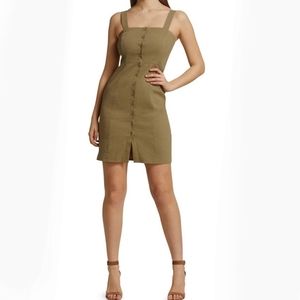Theory Kayleigh Button Front Linen Mini Sun Dress